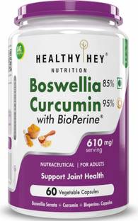 HealthyHey Nutrition Boswellia Serrata & Curcumin with Bioperine - 60 Vegetable Capsules