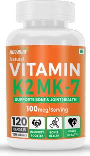 NutriJa Vitamin K2 100mcg Supplement Supports Stronger Bone & Heart Health 120 Capsules