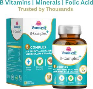 Vaamveda Vitamin B Complex Tablets Supplements with B12 Biotin for Men Women