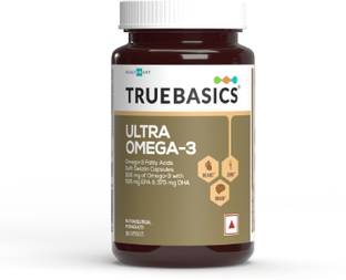 TRUEBASICS Ultra Omega 3 Fish Oil Capsules, Triple Strength with 1250 mg Omega 3