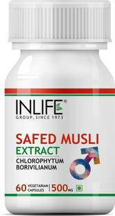 INLIFE Safed Musli Extract, 500mg (60 Vegetarian Capsules)