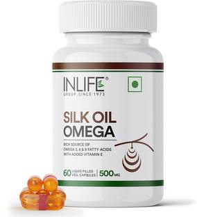 INLIFE Silk Oil Veg Omega 3 6 9 Capsules, Daily Supplement for Heart Health