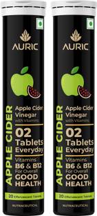 Auric Apple Cider Vinegar Vitamins Tablets Vitamin B6 & B12 In Every Tube