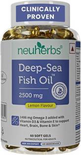 Neuherbs Deep Sea Omega 3 Capsules, Fish Oil Triple Strength 2500mg,EPA- 892mg, DHA-594mg