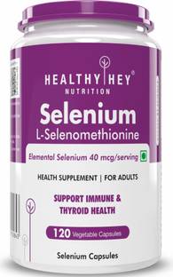 HealthyHey Nutrition Selenium Capsules, 40mcg, Non-GMO & Superior Absorption - 120 Vegetarian Capsules