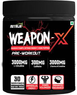 NutriJa Weapon-X Pre-Workout | Intense energy, focus, Pumps, vascularity & strength