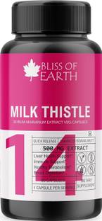Bliss of Earth Milk Thistle Capsules, Liver Support Supplement, 60 Count, Organic, Non-GMO