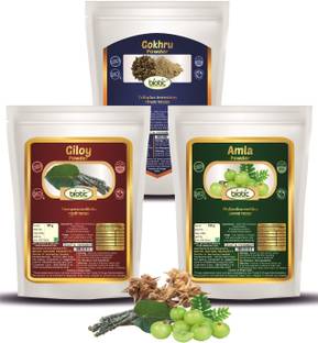biotic Gokhru, Giloy and Amla Powder - (100gms each)