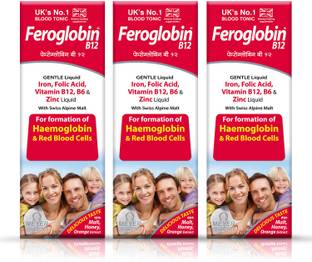 Feroglobin B12 Liquid 200ml- Hematinic Liquid Supplement for Health & Vitality (Pack of 3)