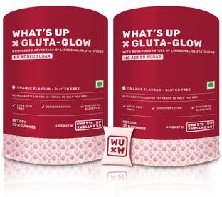 What's Up Wellness Gluta-Glow Gummies with Glutathione| Radiant & Youthful Skin | No Added Sugar