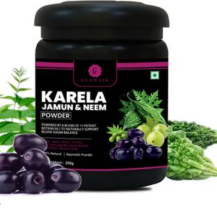 G GLOWSIK Karela Jamun Powder | 11 Potent Herbs | Helps Regulate Sugar Management