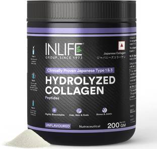INLIFE Hydrolyzed Collagen Peptides Powder Skin Supplement Men Women-200g (Unflavoured)