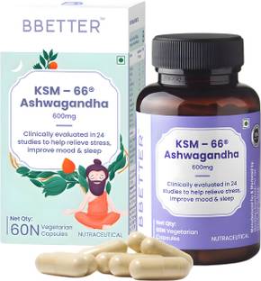 BBETTER Ashwagandha KSM66- 600mg Lab Tested Ashwagandha For Stress