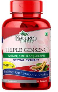 NATURE's MOVE Triple Ginseng 1500MG | Energy, Focus, Stress & Immunity Support