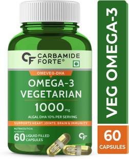 CARBAMIDE FORTE Veg DHA Omega 3 Capsules 1000mg Tablets, Vegan Omega 3 no Fish Oil Used