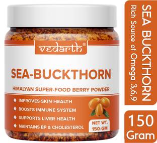 Vedarth Sea Buckthorn Berry Powder | Rich in Omega 3, 6, 9, Collagen, Vitamin C & E