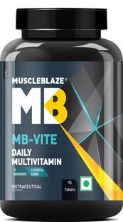 MUSCLEBLAZE MB-Vite Multivitamin, 25 Vitamins & Minerals, 100% RDA of Immunity Boosters