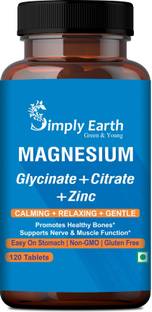 Simply earth Magnesium Complex - 120 Tablets - Magnesium Glycinate, Citrate, Oxide & added Zinc