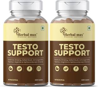 Herbal max Testo Support Tablet with Gokshura, Safed Musli, L-Arginine Natural ingredients