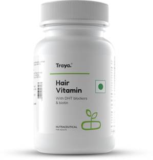 Traya Hair Vitamins with Biotin, Omega 3, Vitamin A, C, D, E, B9, B12 for Hair Growth