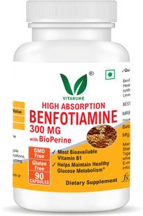 vitaruhe Benfotiamine 300 Mg With Bioperine Helps Maintain Blood Sugar Levels Supplement