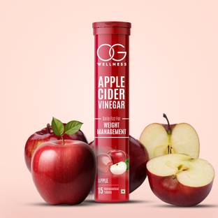 OG WELLNESS Apple Cider Vinegar Effervescent Tablets | For Weight Loss | Red Apple Flavor