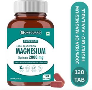 Oneguard Magnesium Glycinate Supplement 2000mg chelated form Muscle Recovery &Good Sleep