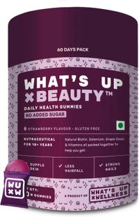 What's Up Wellness Natural Biotin Gummies 60 Day Pack No Added Sugar