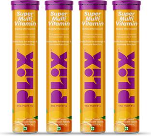 The Plant Fix Plix Multivitamin 15 Effervescent Tablets for Daily Nutrition Orange