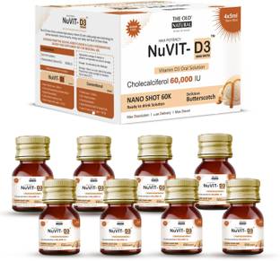 The Old Natural Nuvit D3 Vitamin D3 I Sugar Free Nano Shots I Butterscotch - (Pack of 2)