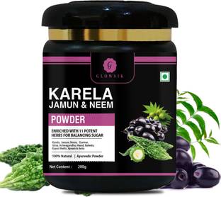 G GLOWSIK Karela Jamun Powder | 11 Potent Herbs | Helps Regulate Sugar Management