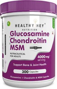 HealthyHey Nutrition Double Strength Glucosamine Chondroitin and MSM 300 capsules