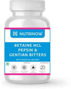 NUTRINOW Betaine HCL Pepsin & Gentian Bitters | Digestive Enzyme | Healthy Gut, Digestion