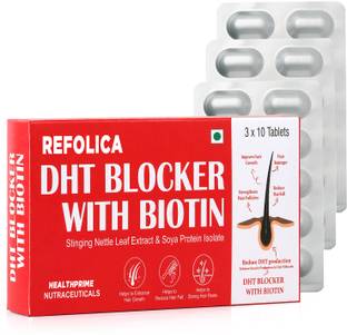 HEALTHPRIME Refolica DHT Blocker with Biotin, Reduce Hair Fall & Promotes Hair Growth