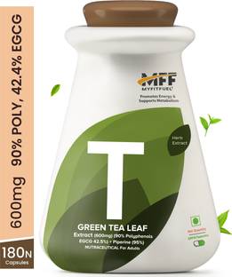 MyFitFuel Green Tea Extract (90% Polyphenols, 42.5% EGCG) + Piperine (600mg), 180 Capsules
