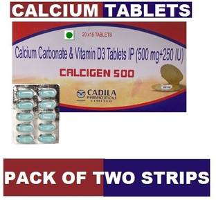 CADILA CALCIGEN 500 TABLET CALCIUM + VITAMIN D3 TABLET PACK OF TWO (2*15TABLETS)