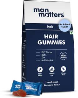 Man Matters Biotin Hair Gummies |Hair & Skin | Vit A, C, E, Zinc & Fibre|Vegan &Gut Friendly