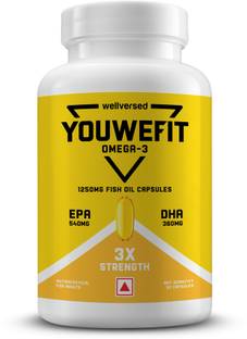 YouWeFit Omega-3 Fish Oil | 1250mg Triple Strength Capsules | No Fishy Burps