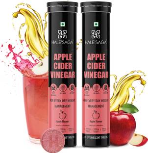 Halesaga Organic Himalayan Apple Cider Vinegar with Mother, Pure ACV Effervescent Tablets Vinegar