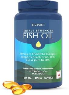GNC Triple Strength Fish Oil - 900 mg of EPA/DHA Omega 3s (120 SoftGels )