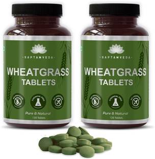 Saptamveda Organic Wheat Grass Tablets Natural Antioxidant Superfood, Immunity Booster