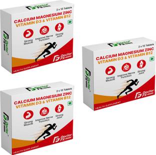 DOCTORFIT Calcium + Magnesium + Zinc + Vitamin D3 + Vitamin B12 For Men & Women