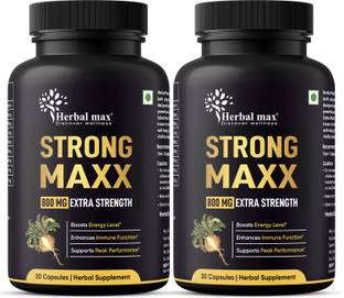 Herbal max Strong maxx Maca Root Extra Strength Promotes Reproductive Health, Boosts Energy