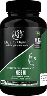 Dr. JPG Organic Neem Capsules for Skin Wellness|INDIA Organic certified|500mgX60 Veg Cap.