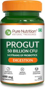 Pure Nutrition Progut Probiotic 50Billion CFU 14 Strains of Probiotics | Gut Health & Bloating