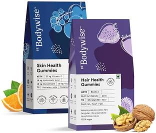 Be Bodywise Hair & Skin Gummies | No Added Sugar | Biotin, Zinc, Iron, Glutathione, Vit C