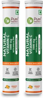 Pure Nutrition Vitamin C 1000mcg Effervescent with Amla & Zinc for Immunity & Skin Health