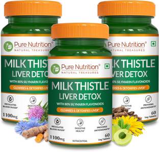 Pure Nutrition Liver Detox with Milk Thistle, Curcumin & Amla | Removes Liver Toxins