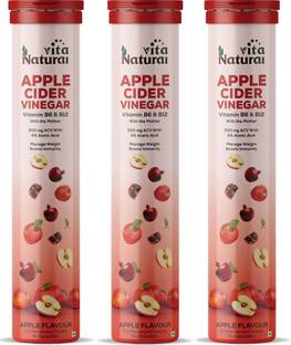NaturalVita Apple Cider Vinegar Effervescent Tablet for Weight Loss with Mother Vita B6 B12
