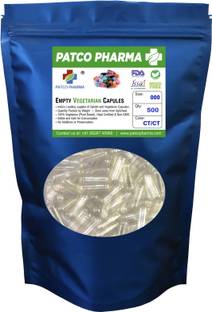 PATCO PHARMA RAW MATERIALS & EQIPMENTS Size 000 Transparent Empty HPMC Capsule, Gluten Free, DIY Powder Filling